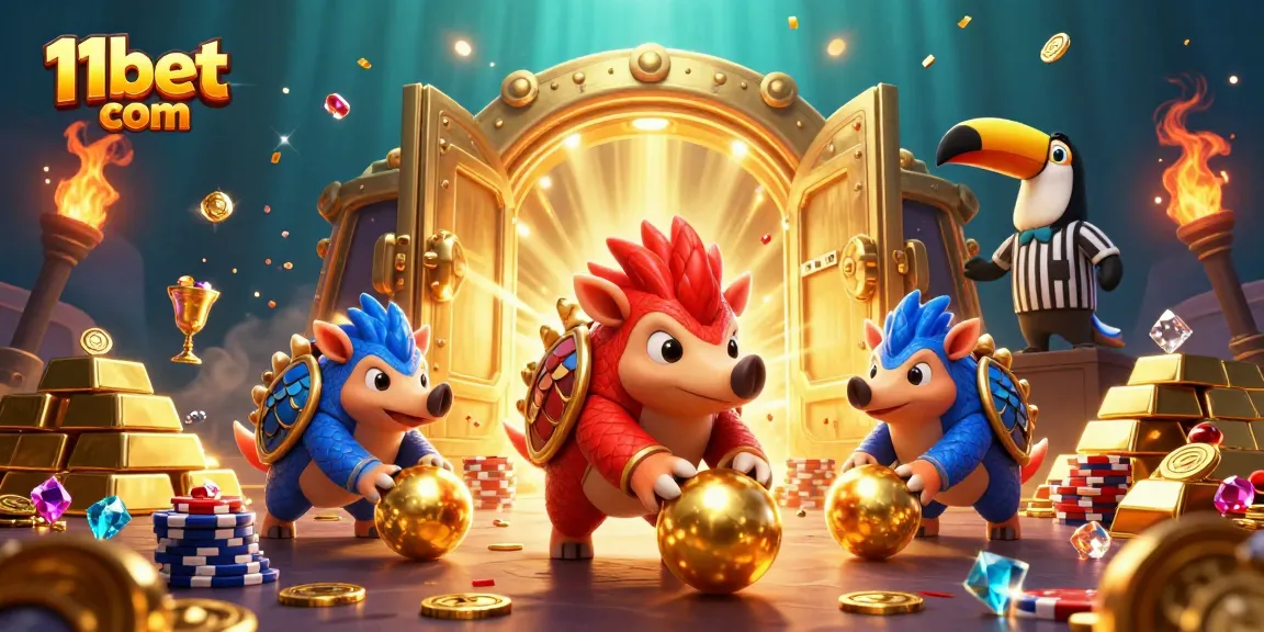 Experience thrilling gameplay at 11bet com with rival pangolins competing in an exciting casino scene.