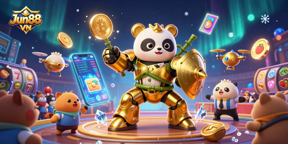 Engage in thrilling gameplay at Jun88 VN with vibrant casino elements and animated characters.