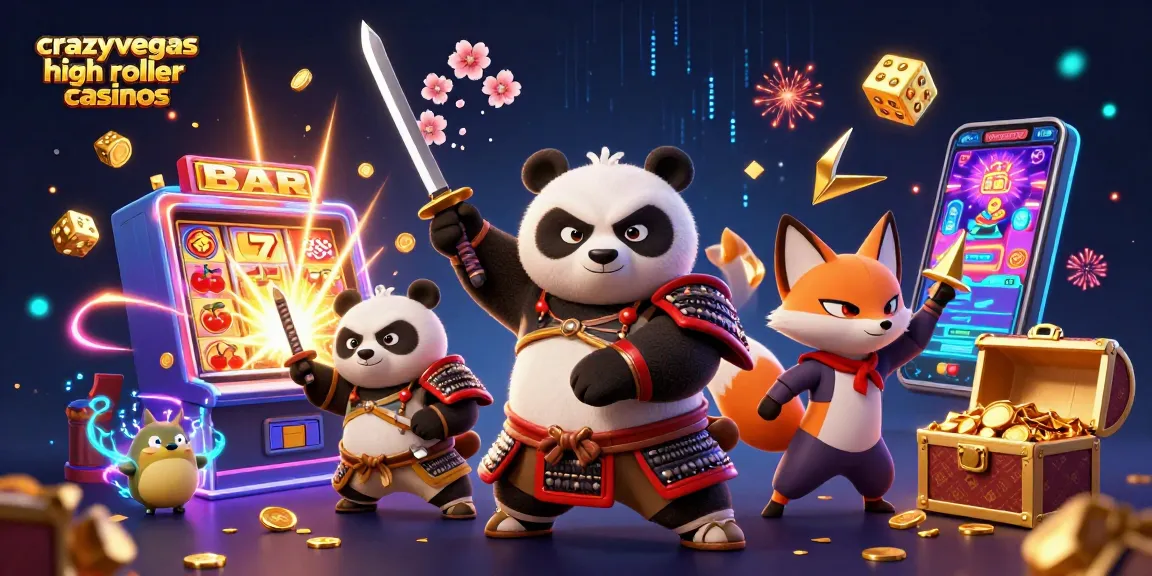 Experience the thrill of crazyvegas high roller casinos with samurai panda and ninja fox in a vibrant slot world.
